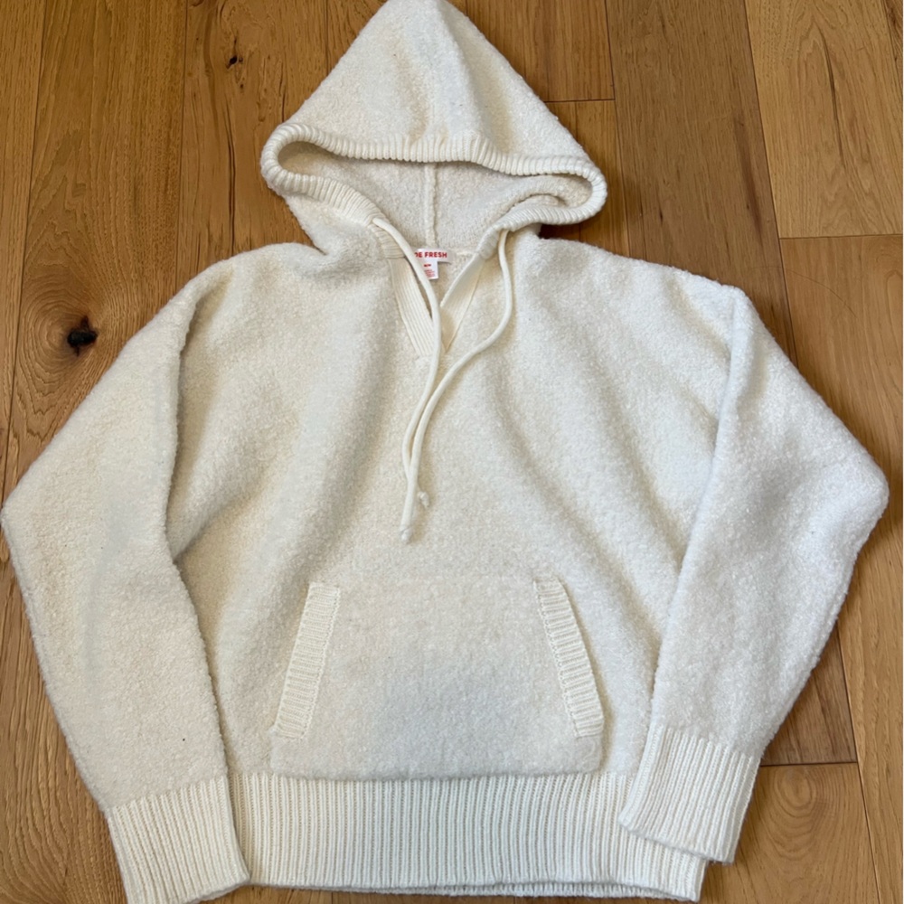 Joe Fresh Sherpa White Hoodie Sweater